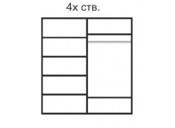 Четырехстворчатый шкаф для одежды Rimini Solo РМШ2/4 (s) (слоновая кость)