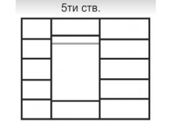 Пятистворчатый шкаф для одежды с зеркалом Rimini РМШ1/5 (слоновая кость)