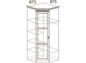 Угловой шкаф в гостиную Нельсон 952 серый кашемир
