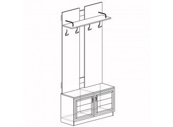 Вешалка с тумбой для прихожей Лира 58 светлая